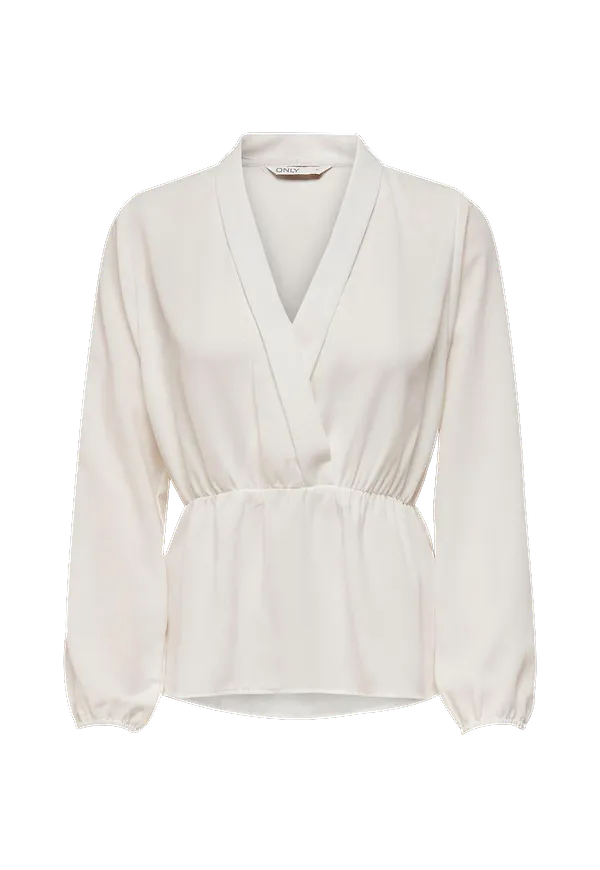 Only - Blus onlMulan L/S Wrap Top Wvn - Vit