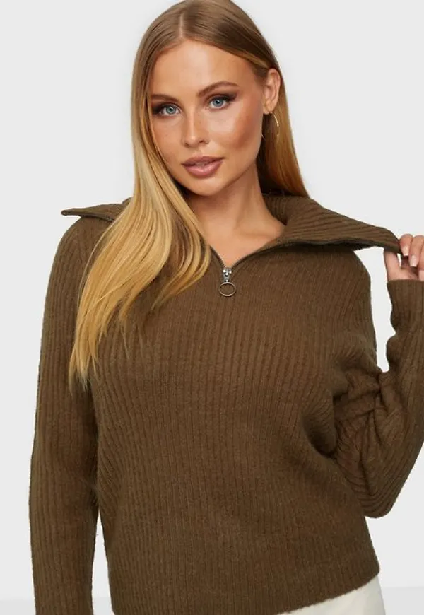 Object Collectors Item Objrachel L/S Knit Pullover Noos Stickade tröjor Sepia Melange