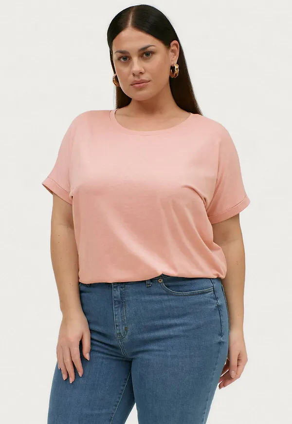 Vila - Topp viDreamers Pure T-shirt Curve - Rosa