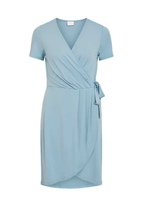 Vila - Klänning viNayeli S/S Knee Wrap Dress - Blå