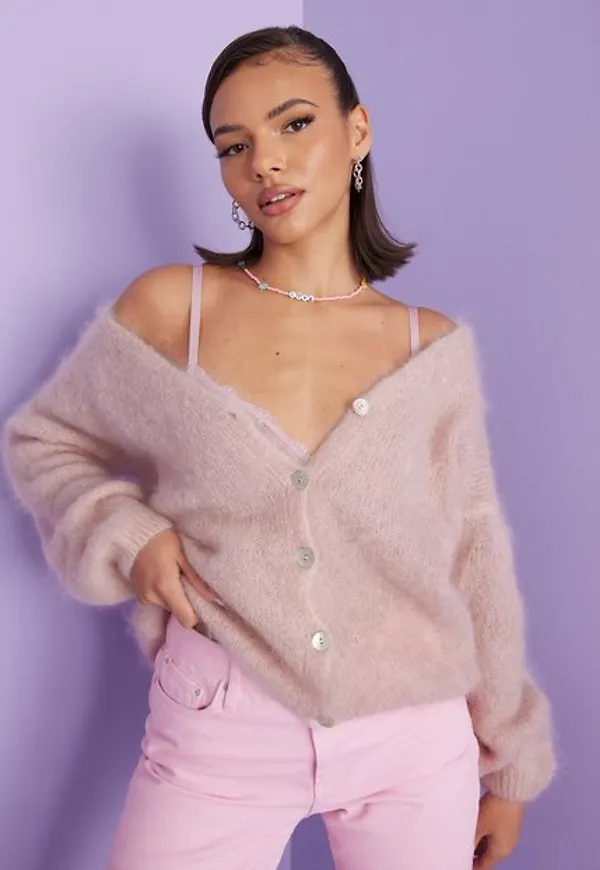 American Dreams Cornelia LS Cardigan Cardigans Pink