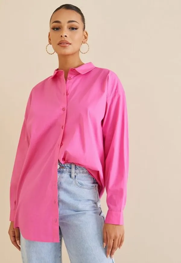 Jacqueline de Yong Jdymolly Solid Oversize Shirt Wvn Skjortor Shocking Pink