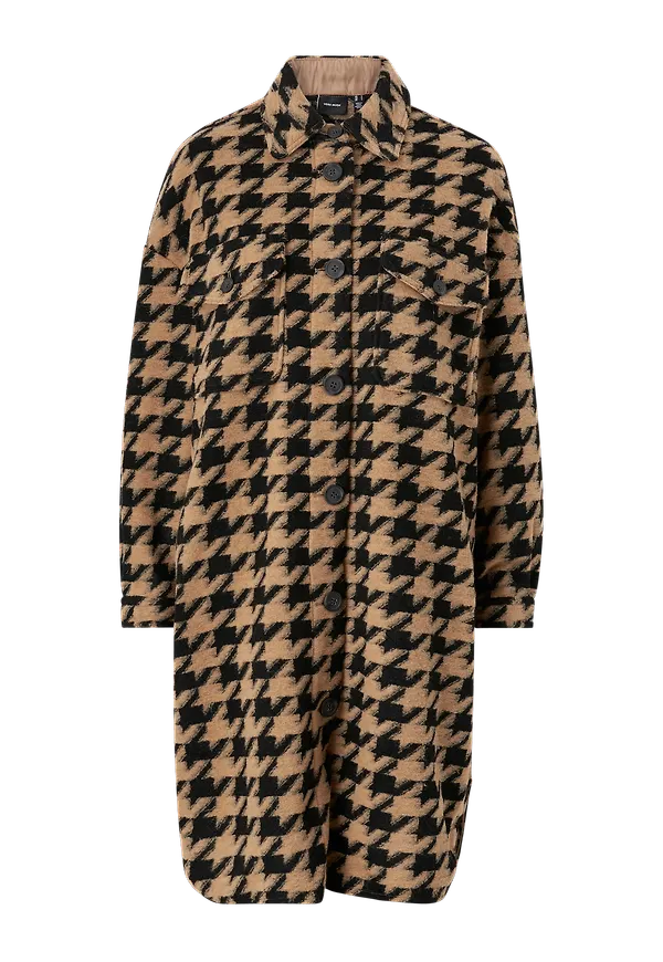 Vero Moda - Skjortjacka vmChrissie Long Check Shirt - Brun