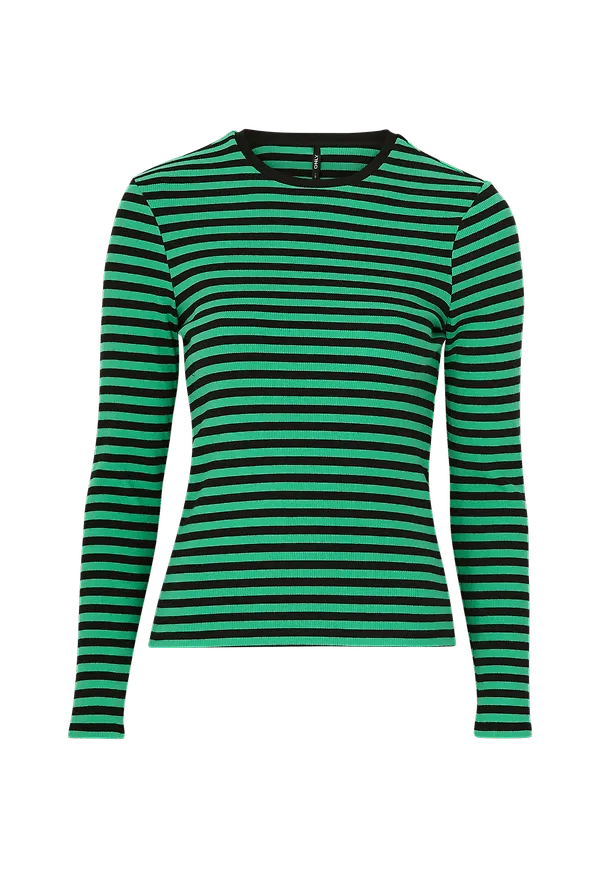 Only - Topp onlLine L/S Stripe ToP - Grön
