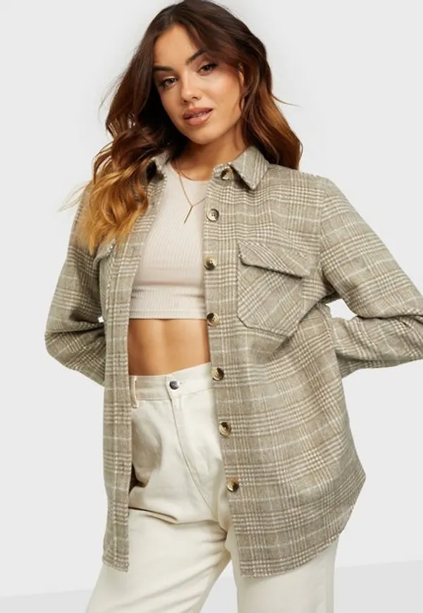 Object Collectors Item Objvera Owen L/S Jacket Noos skjortjackor Sepia Sandshell