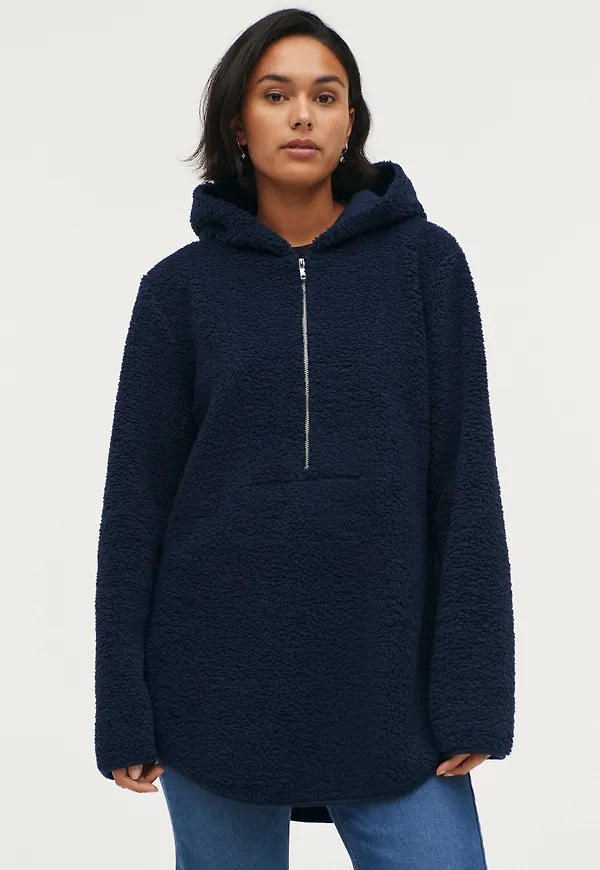 Ellos - Huvtröja Andrea Pile Hoodie - Blå