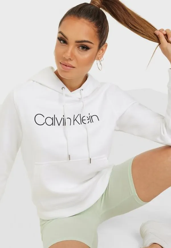 Calvin Klein Core Logo Ls Hoodie Hoodies White