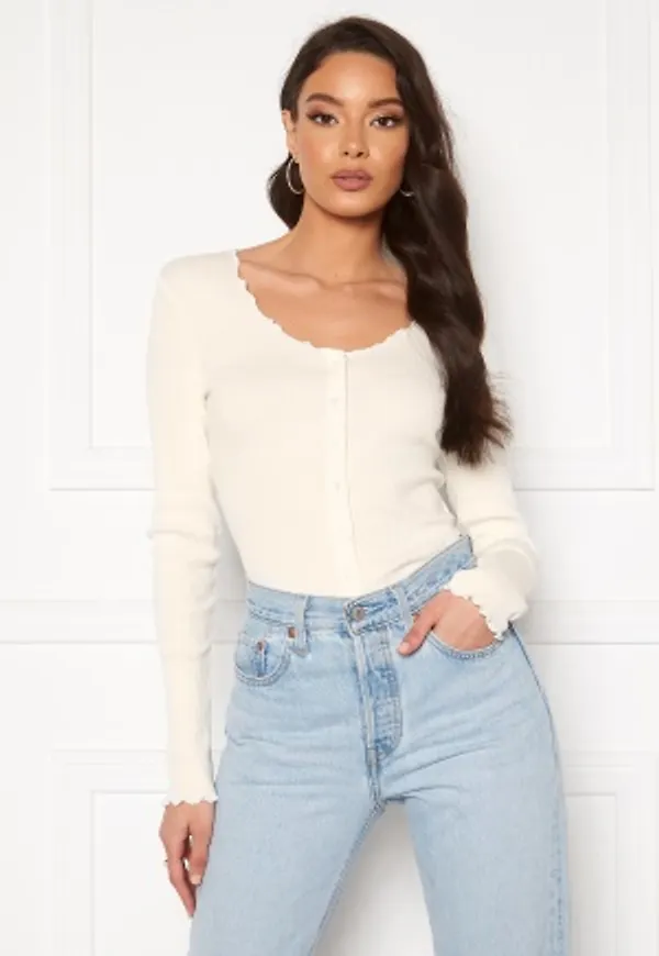 Pieces Nukisa LS Cardigan Cloud Dancer L