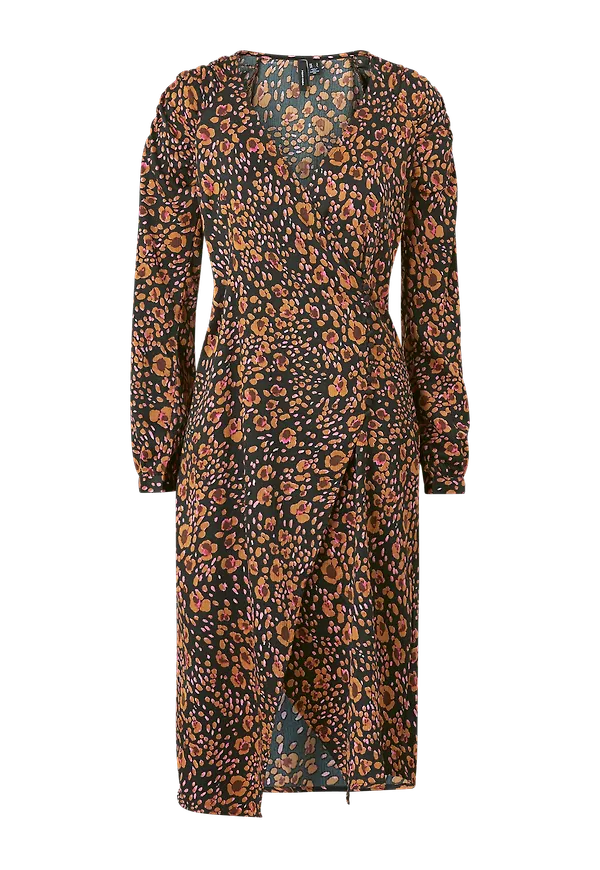 Vero Moda - Klänning vmSandra Lillian L/S Wrap Dress - Svart