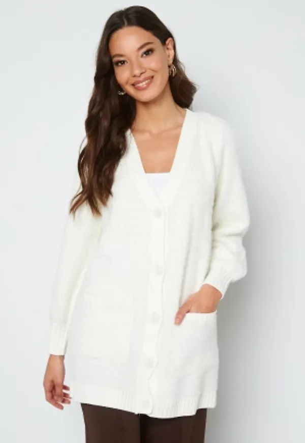 Pieces Kris LS Knit Coatigan Cloud Dancer L