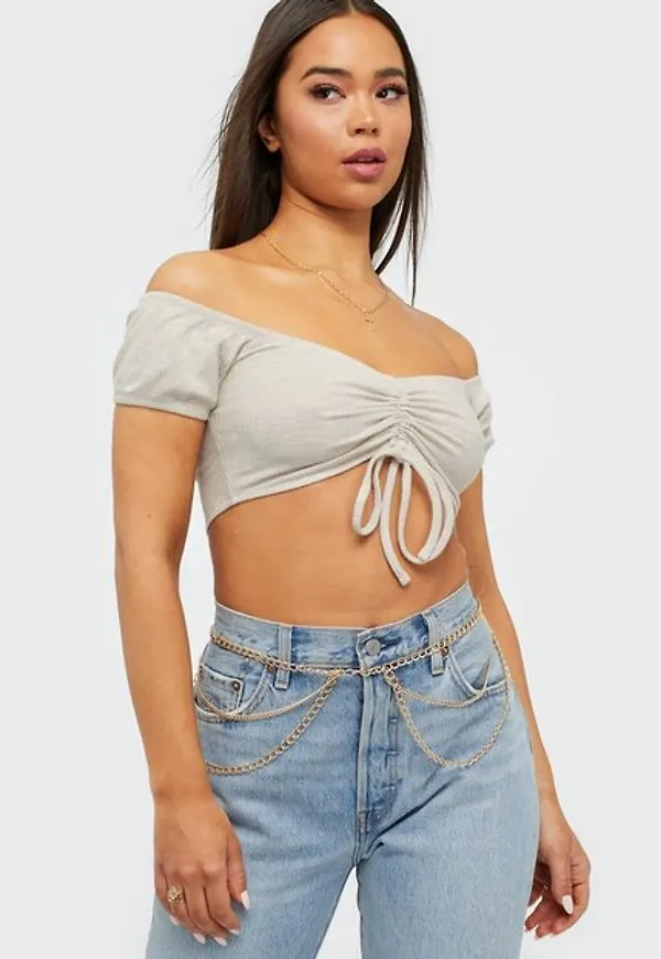 NLY Trend Be Natural Tie Top T-shirts
