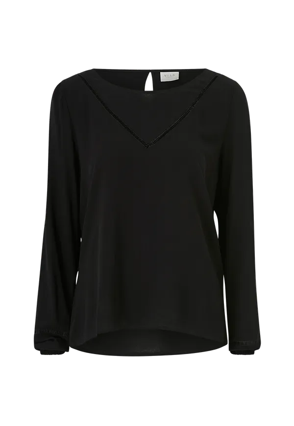 Vila - Blus viMero Detail L/S Top - Svart