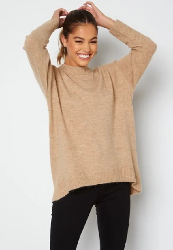 ONLY Silja L/S Loose Pullover Knit Toasted Coconut Mela S