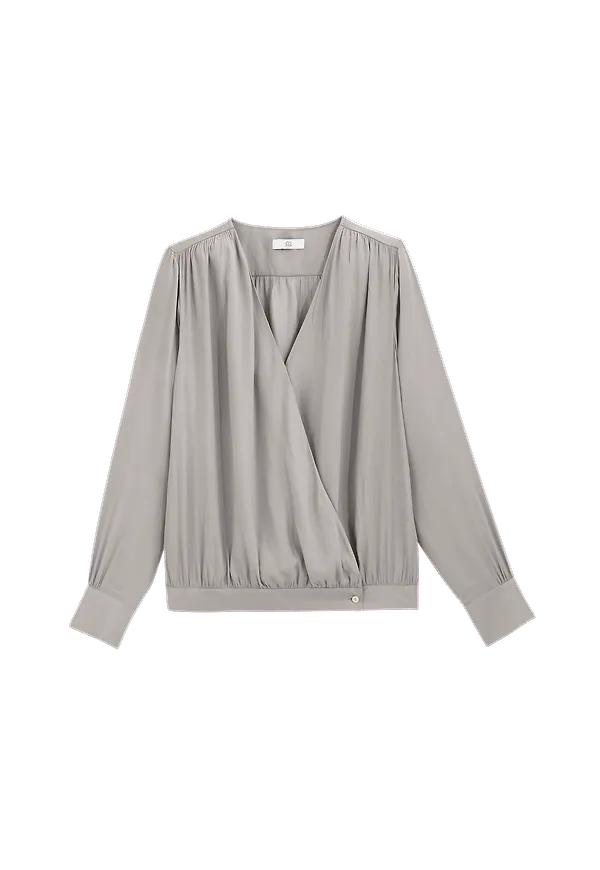 La Redoute - Omlottblus med lång ärm - Brun