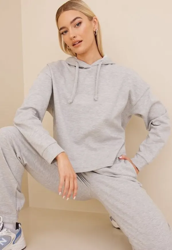 Only Onldreamer L/S Hood Swt Noos Hoodies Light Grey Melange