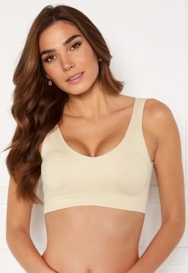 Pieces Symmi Rib Bra Top 2-Pack Whitecap Gray M/L