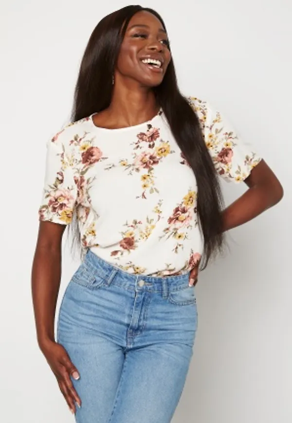 Happy Holly Emily woven top Winter white / Patterned 32/34