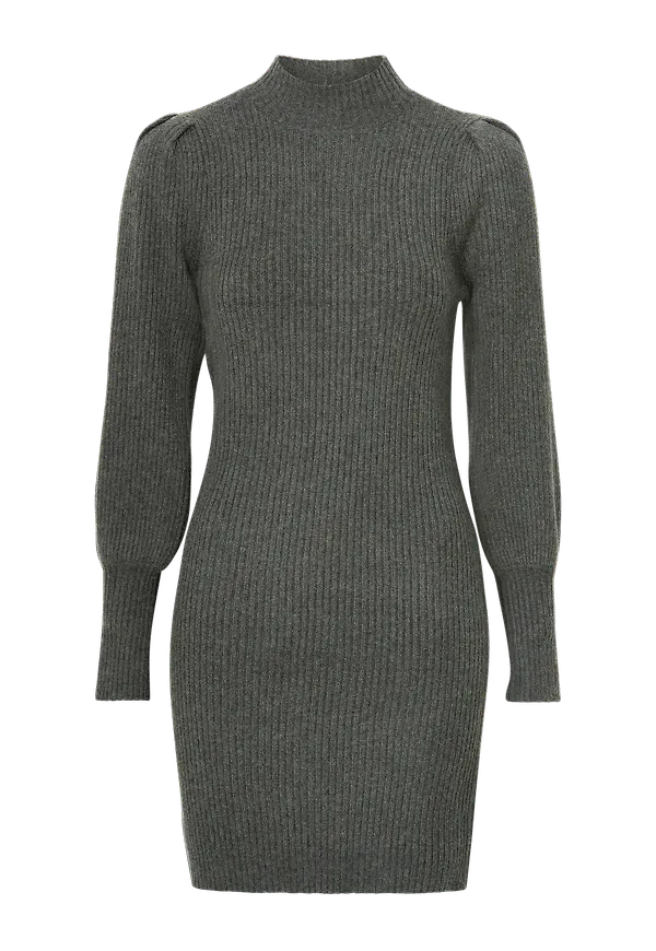 Only - Stickad klänning onlKatia L/S Dress CC Knt - Grå