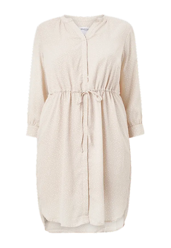 Selected FEMME CURVE - Klänning slfKamina 7/8 Dress B Curve - Natur