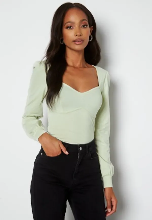 Chiara Forthi Belissa puff sleeve top Light green XS
