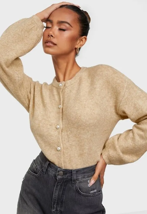 Only Onlisabella L/S Cardigan Cs Knt Cardigans Beige W. Melange