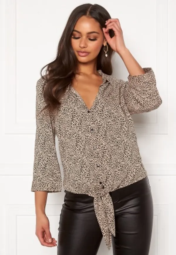 Happy Holly Juliette ss knot shirt Leopard 32/34