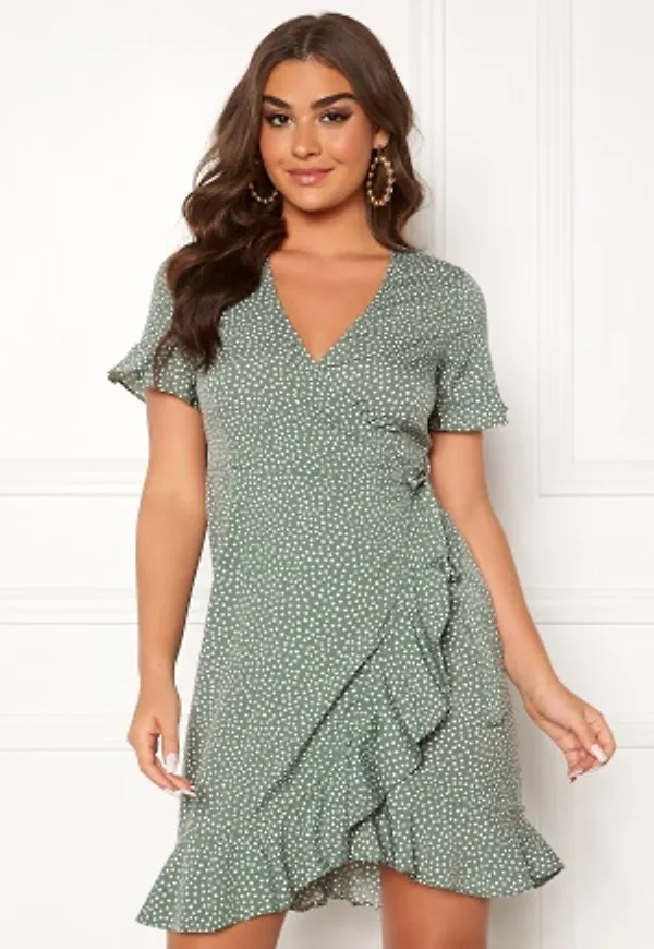 VERO MODA Henna 2/4 Wrap Dress Laurel Wreath L