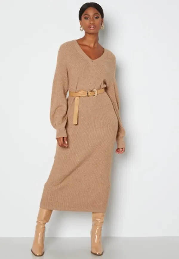 Object Collectors Item Malena L/S knit dress Chipmunk Melange M