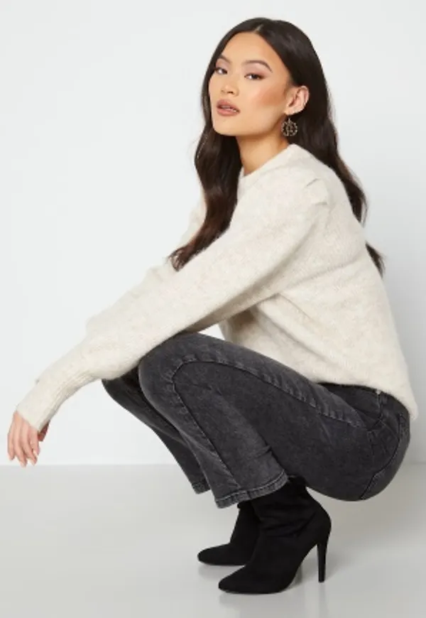 SELECTED FEMME Linna-Mia LS Knit O-Neck Sandshell S
