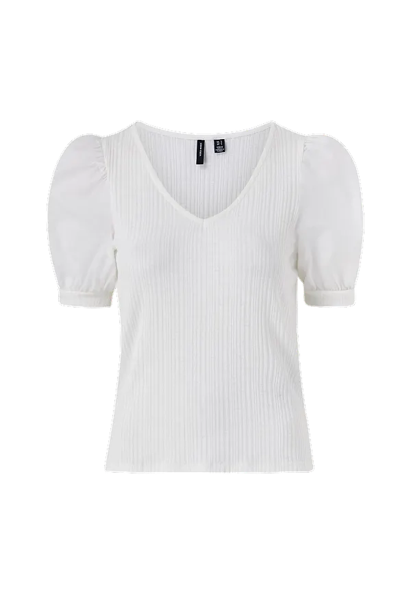 Vero Moda - Topp vmViola 2/4 V-neck Top - Vit