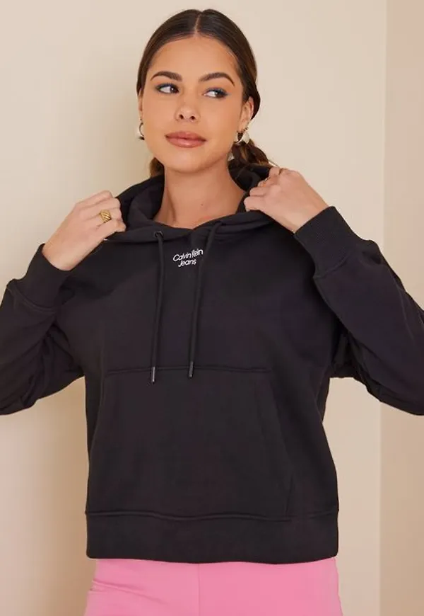 Calvin Klein Jeans Stacked Logo Hoodie Tröjor Black
