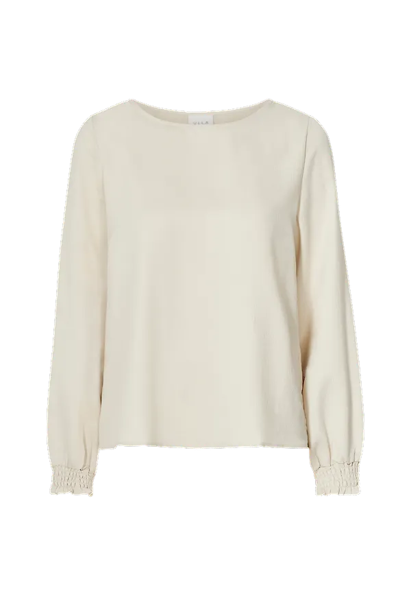 Vila - Blus viLadee Boatneck L/S Top - Beige