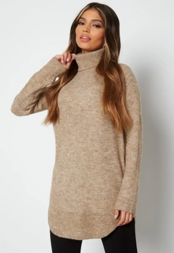 Pieces Ellen LS Long Knit Silver Mink L