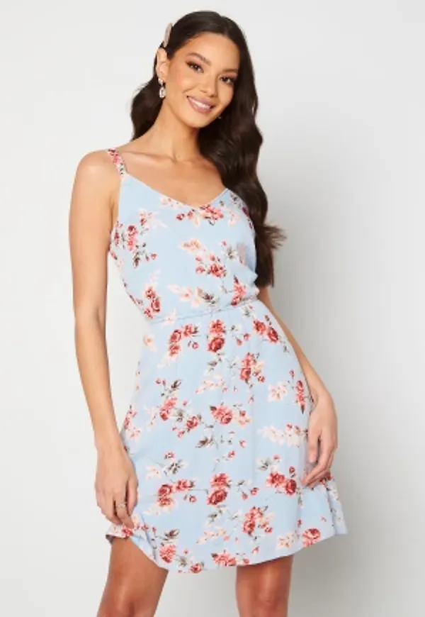 ONLY Karmen S/L Short Dress Cashmere Blue/Flower 40