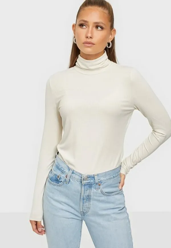 Vila Visolitta Rib Rollneck L/S Top/Su Vardagsblusar