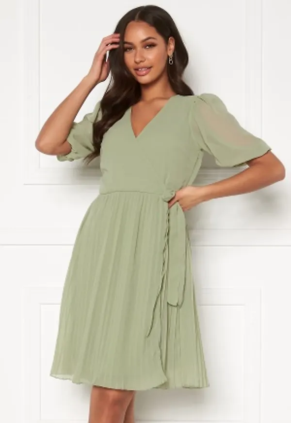 BUBBLEROOM Sinja puff sleeve dress Dusty green 36