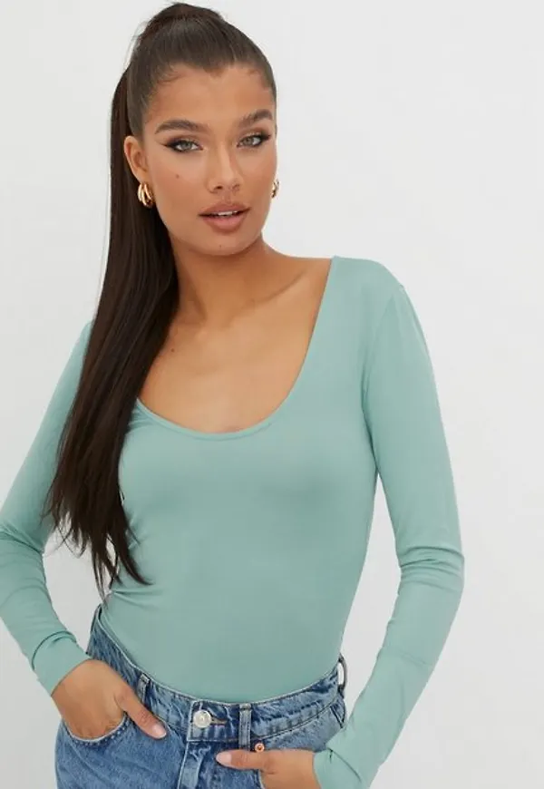 NLY Trend Amazing LS Body Bodys Blå/Grön