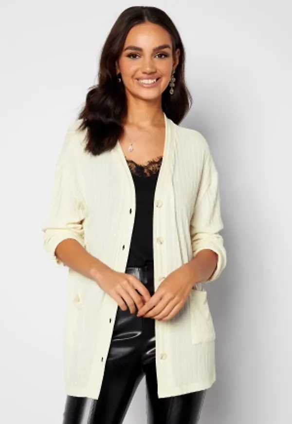 BUBBLEROOM Reese rib overshirt Cream XS