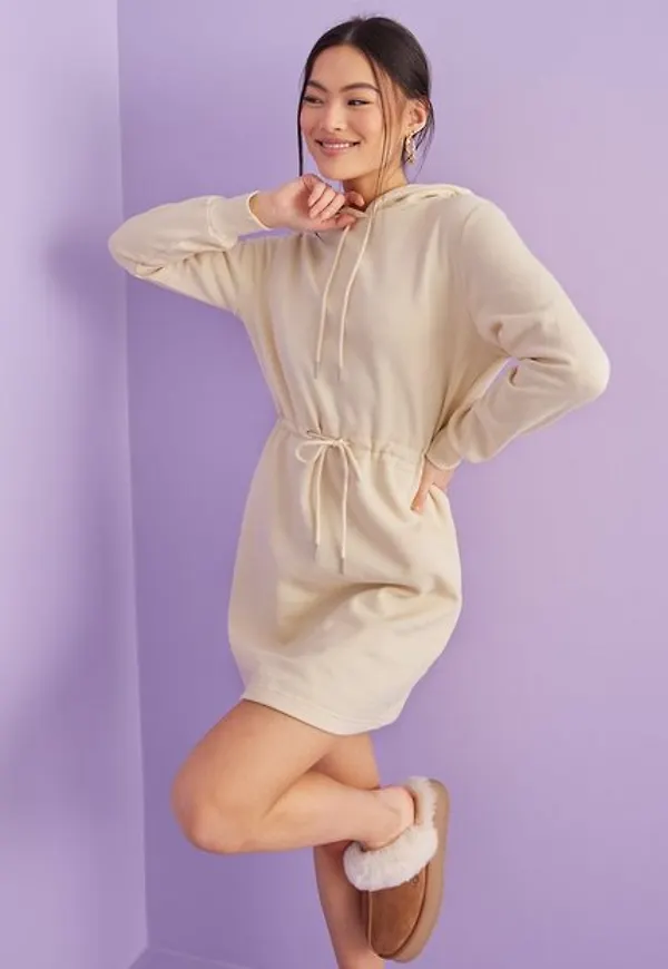 Only Onlevery L/S Hoodie Dress Pnt Långärmade klänningar Birch