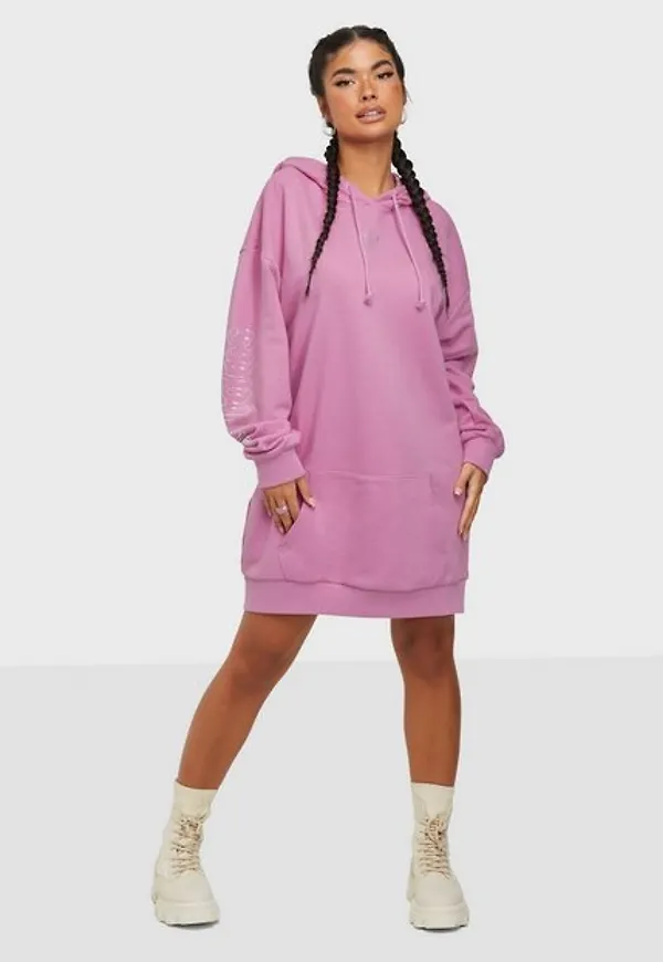 Adidas Originals Hoodie Dress Långärmade klänningar Pink