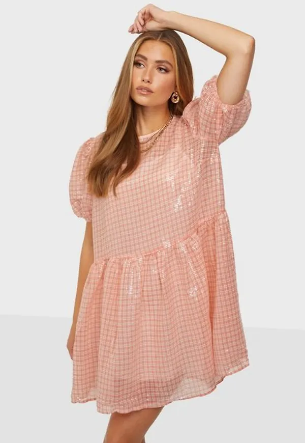 Glamorous Check Sequin Dress Loose fit