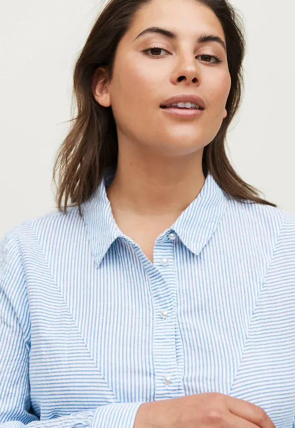 Zizzi - Skjorta mLene L/S Shirt - Blå