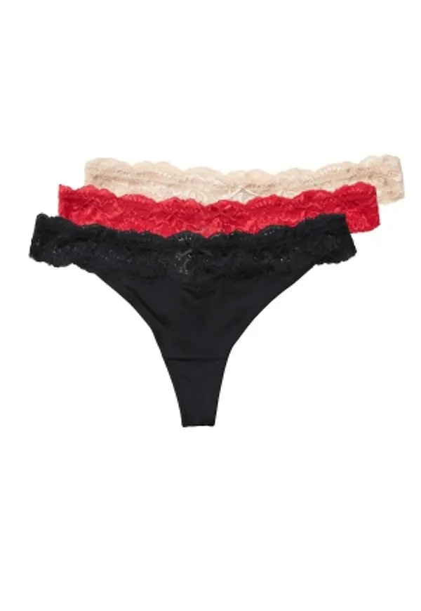 DORINA Lianne String 3-Pack 3X0031- REDBLACKBEIF XXL