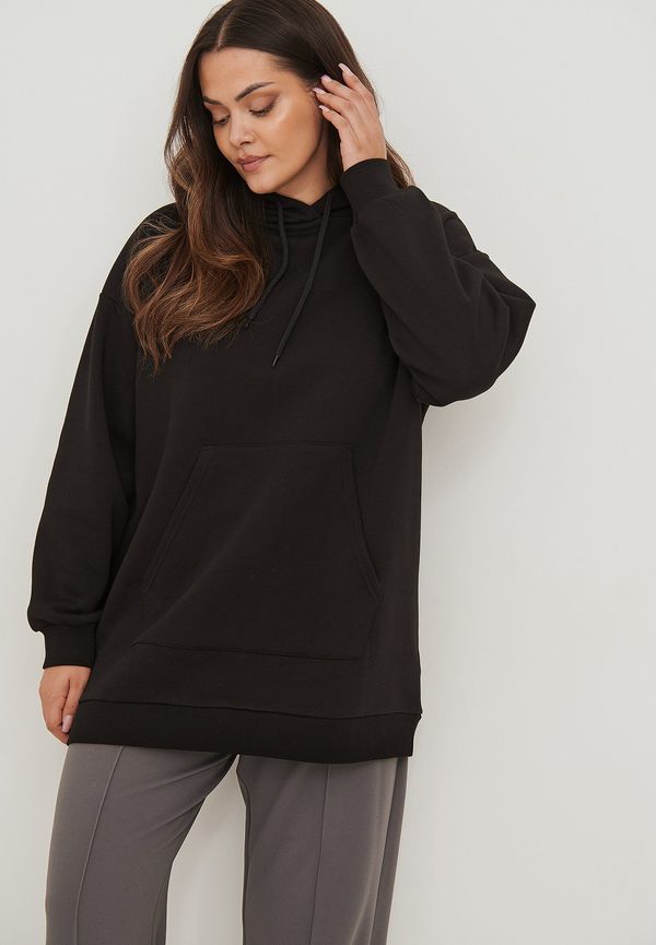 NA-KD Trend Lång oversize hoodie med ficka - Black