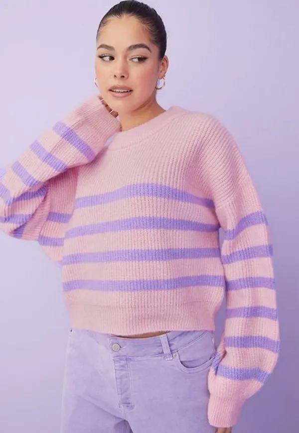 NLY Trend Soft Knit Sweater Stickade tröjor Rosa/Lila