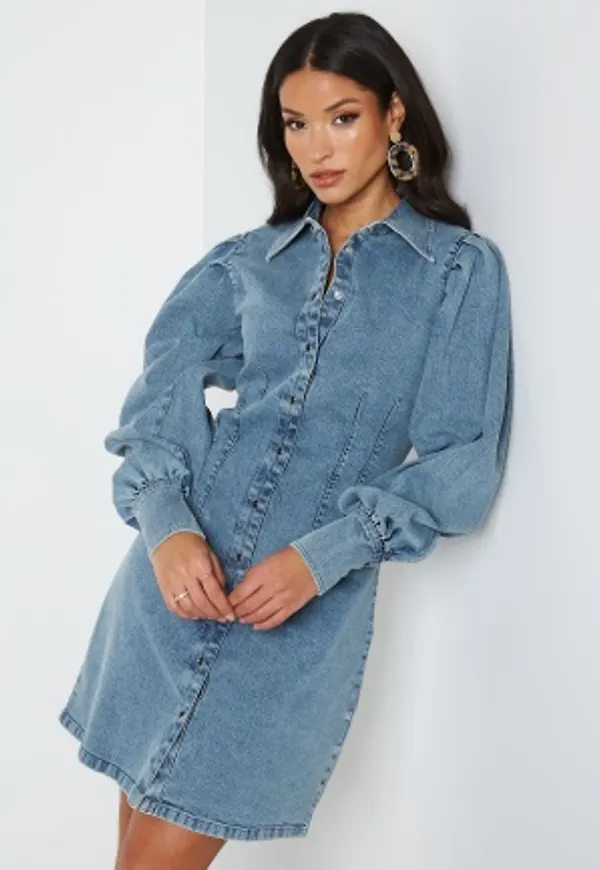 ICHI Wish Denim Dress 200398 Light Blue SW 42