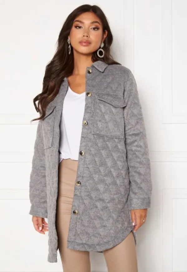 Object Collectors Item Vera owen long quilt jacket Medium Grey Melange 34