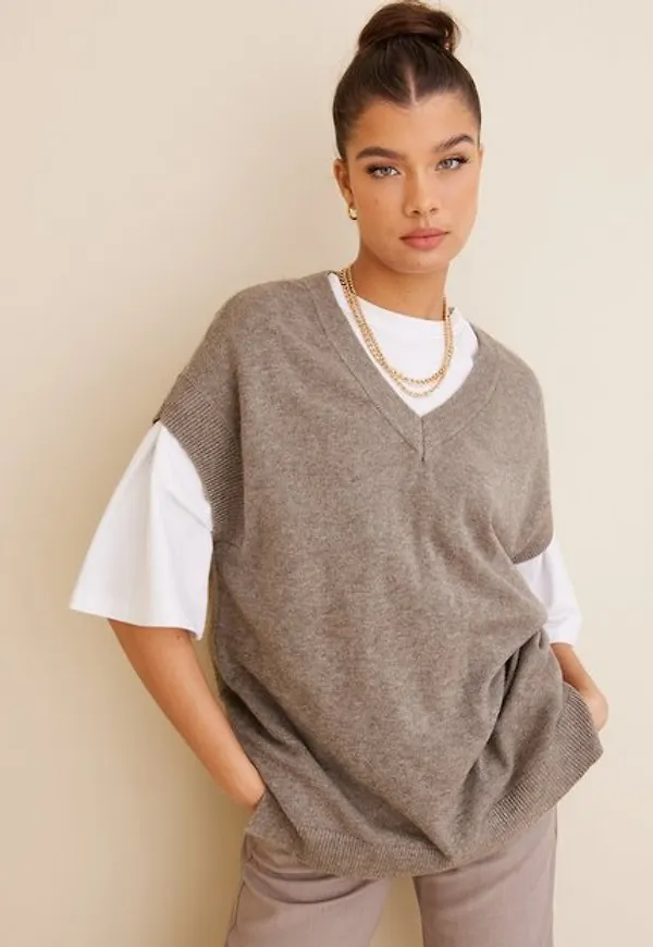 Only Onlkatia S/L Loose V-Neck Vest Knt Stickade västar