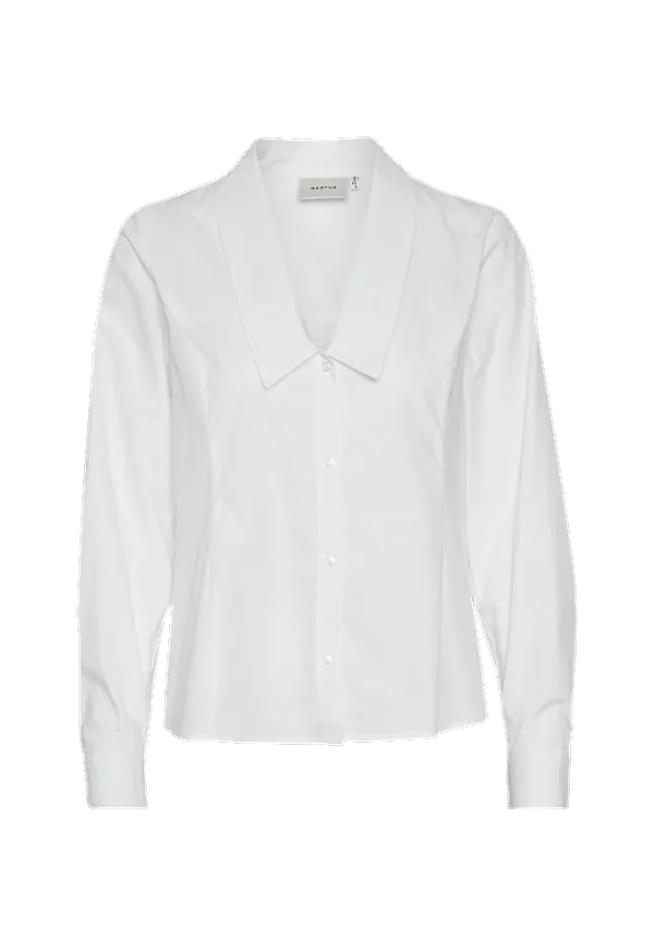 Gestuz - Skjorta JilanGZ V-collar Shirt - Vit
