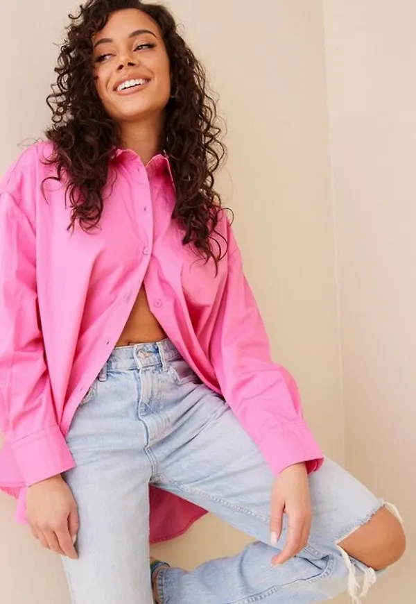 Only Onlcorina Ls Loose Shirt Wvn Skjortor Aurora Pink